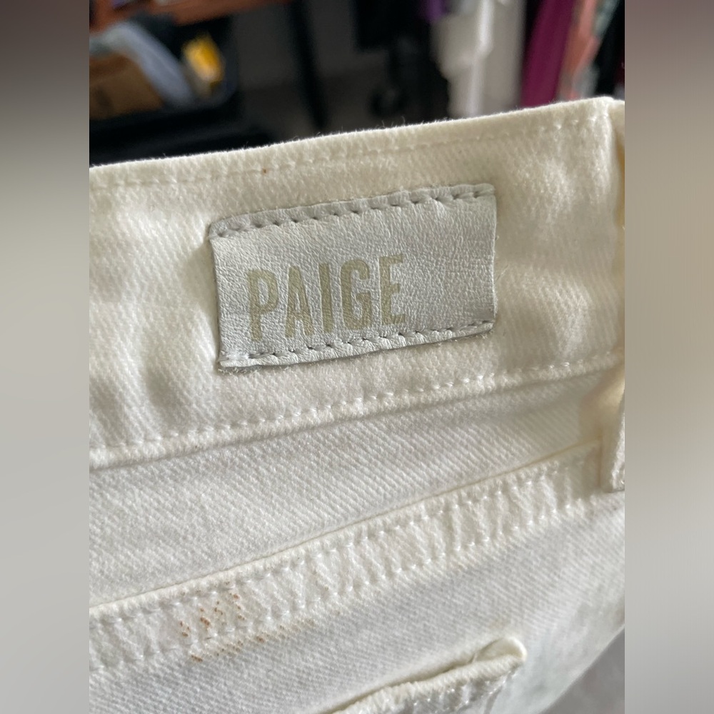 Paige white distressed jeans size 32